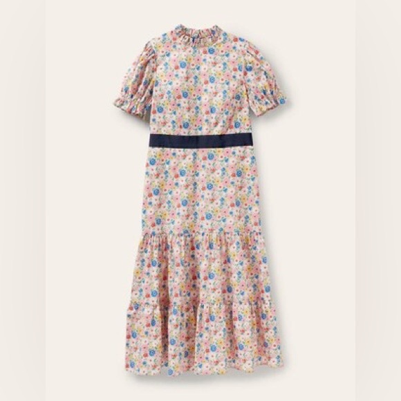 Boden Floral Midi Dress with Navy Accents - Picture 11 of 12